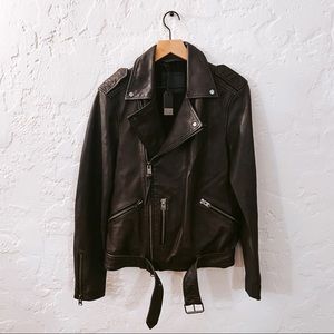 All Saints leather jacket mens XS